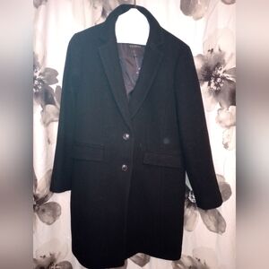 Talbots All Wool All Black Thigh length coat